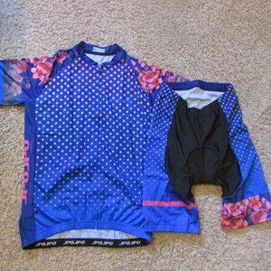 NWOT JPO Outdoor Sports Bike Cycling Riding Gear 2 Piece Set XL Blue Pink Padded